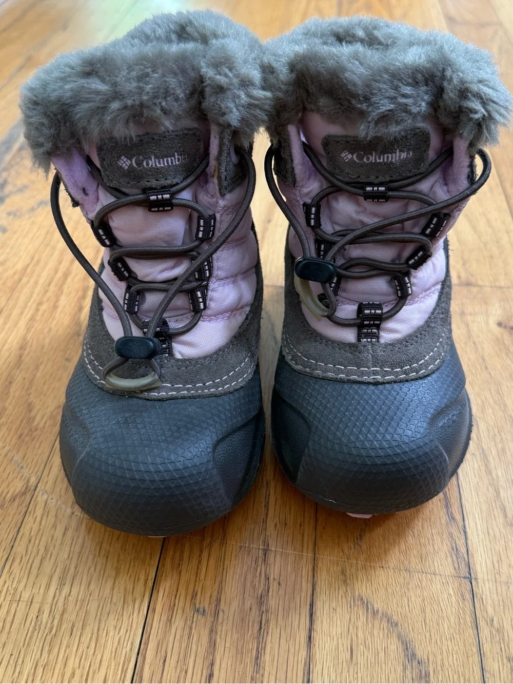 Columbia Kids Pink and Brown Faux Fur Winter Boots - size 8t